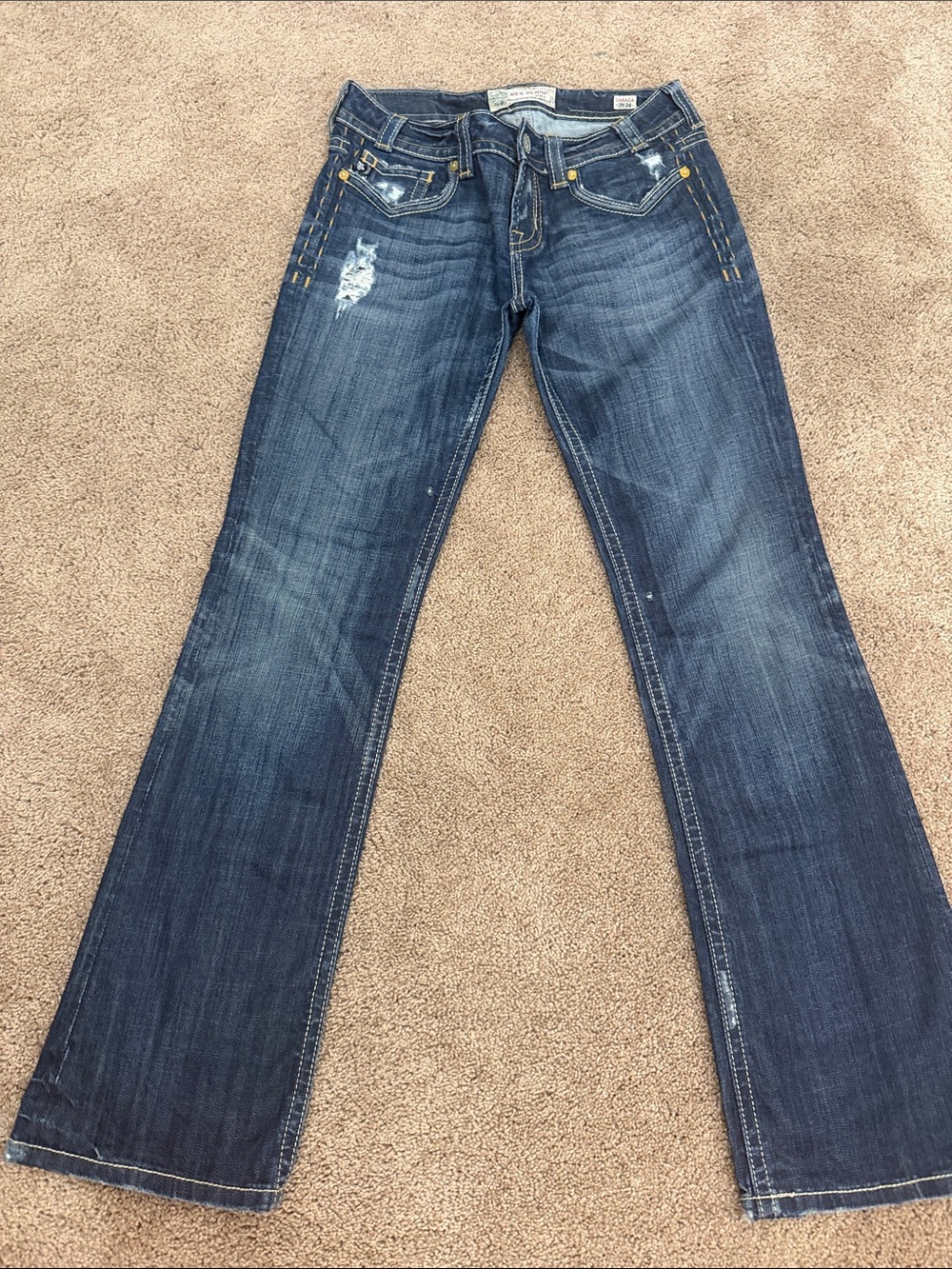 MEK Denim Women's Dark Wash Flare Jeans - Stretch Denim
